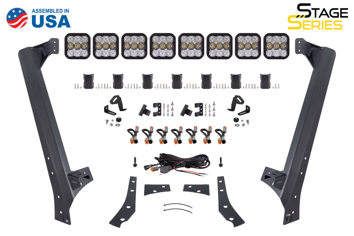 Jeep JK SS5 Sport CrossLink Windschutzscheibe Weiß Combo Lightbar Kit Diode Dynamics