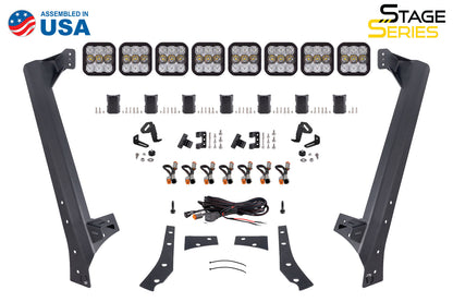 Kit de barra de luces combinadas para parabrisas Jeep JK SS5 Sport CrossLink en color blanco Diode Dynamics