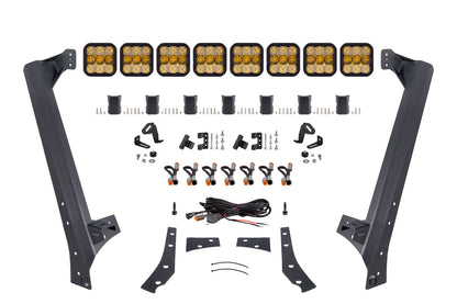 Jeep JK SS5 Sport CrossLink Windshield Yellow Combo Lightbar Kit Diode Dynamics