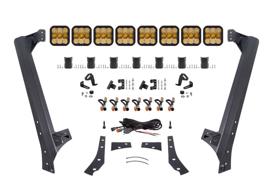 Kit de barra de luces combinada amarilla para parabrisas CrossLink Sport Jeep JK SS5 Diode Dynamics