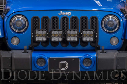 Jeep JK SS5 4-Pod CrossLink Grille Lightbar Kit Sport White Combo Diode Dynamics