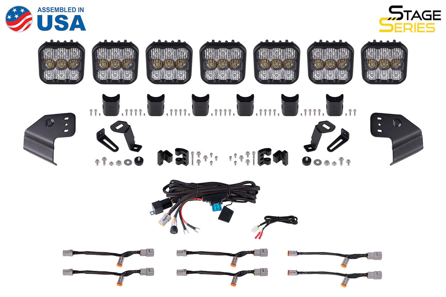 Bronco SS5 Sport CrossLink Windschutzscheibe Gelb Combo Lightbar Kit Diode Dynamics