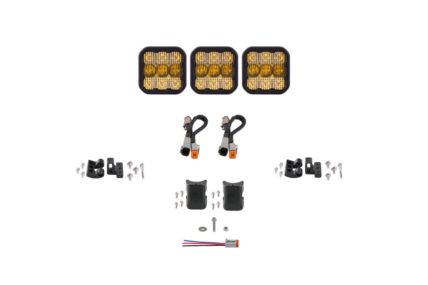 SS5 Pro Universal CrossLink 3-Pod Lightbar Yellow Combo Diode Dynamics