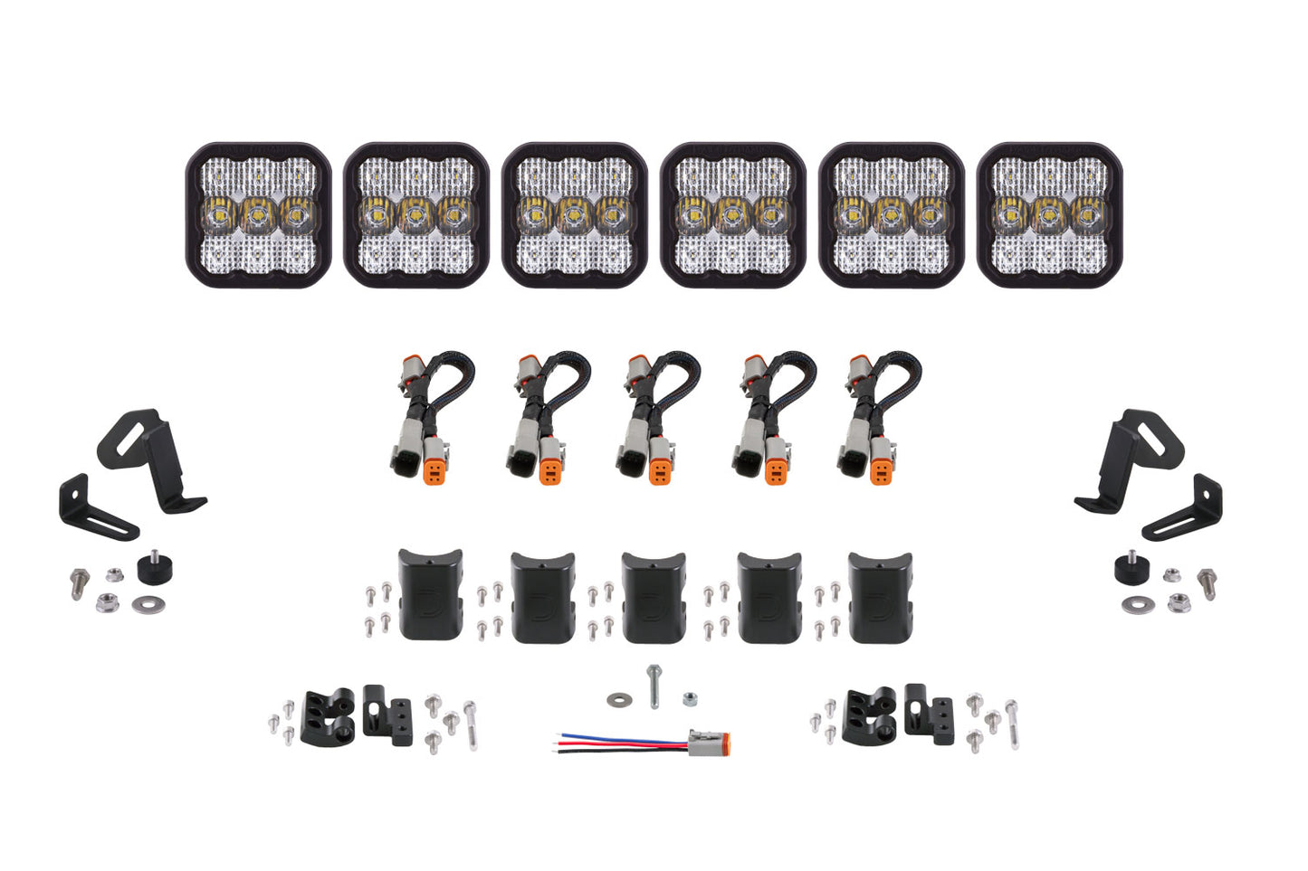 SS5 Pro Universal CrossLink 6-Pod Lightbar White Combo Diode Dynamics