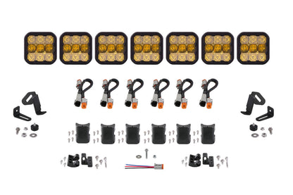 Barra de luces CrossLink universal SS5 Pro de 7 unidades con diodos combinados amarillos