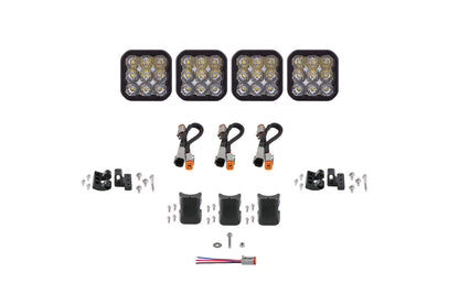 Barra de luces CrossLink universal SS5 Pro de 4 unidades con diodo de conducción blanco dinámico