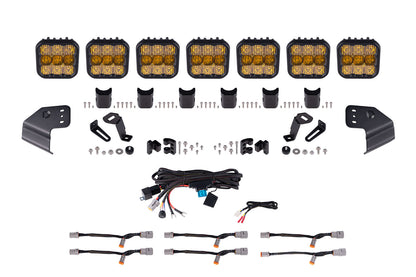 Bronco SS5 Pro CrossLink Windschutzscheibe Gelb Combo Lightbar Kit Diode Dynamics