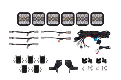 Bronco SS5 6-Pod CrossLink Kühlergrill-Lichtleisten-Kit Pro Weiß Combo Diode Dynamics