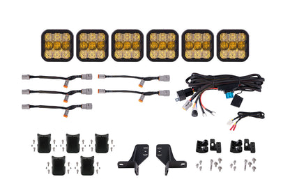 Bronco SS5 6-Pod CrossLink Kühlergrill-Lichtleisten-Kit Pro Gelb Combo Diode Dynamics