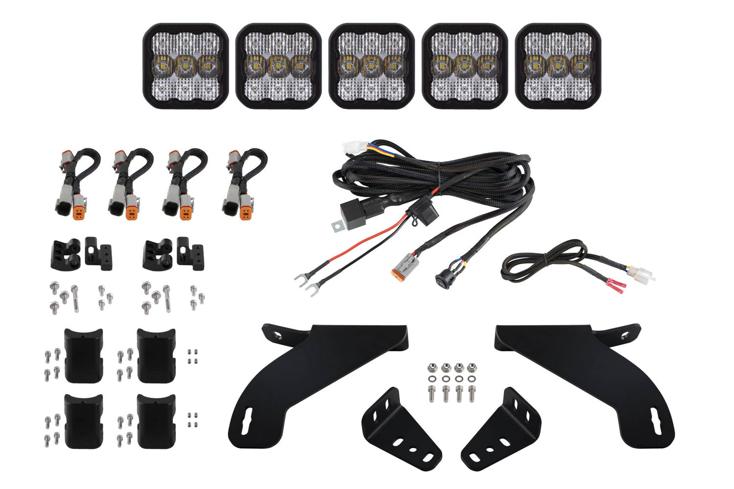 Kit de barra de luces CrossLink para rejilla SS5 para Ford F-150 2021-2022, Sport White Combo Diode Dynamics