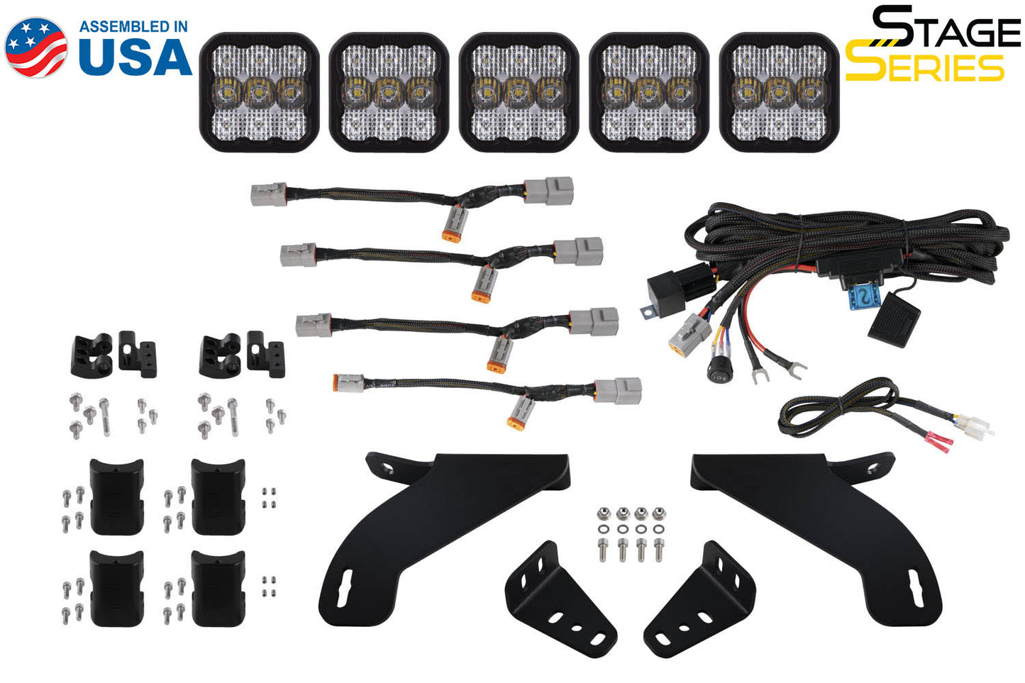 Kit de barra de luces CrossLink para rejilla SS5 para Ford F-150 2021-2022, Sport White Combo Diode Dynamics