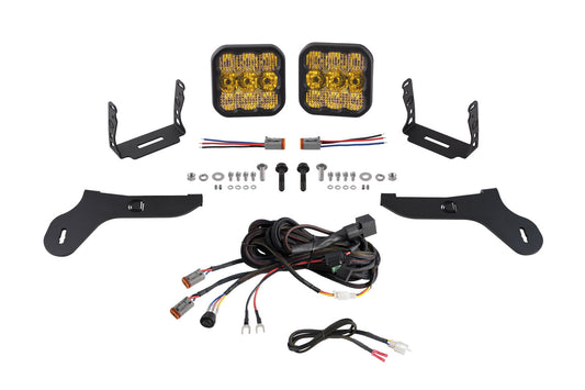 SS5 Bumper LED Pod Light Kit for 2017-2020 Ford Raptor Sport Yellow Combo Diode Dynamics