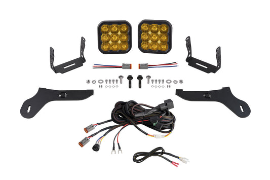 Kit de luces LED para parachoques SS5 para Ford Raptor Sport 2017-2020, dinámica de diodos de conducción amarilla