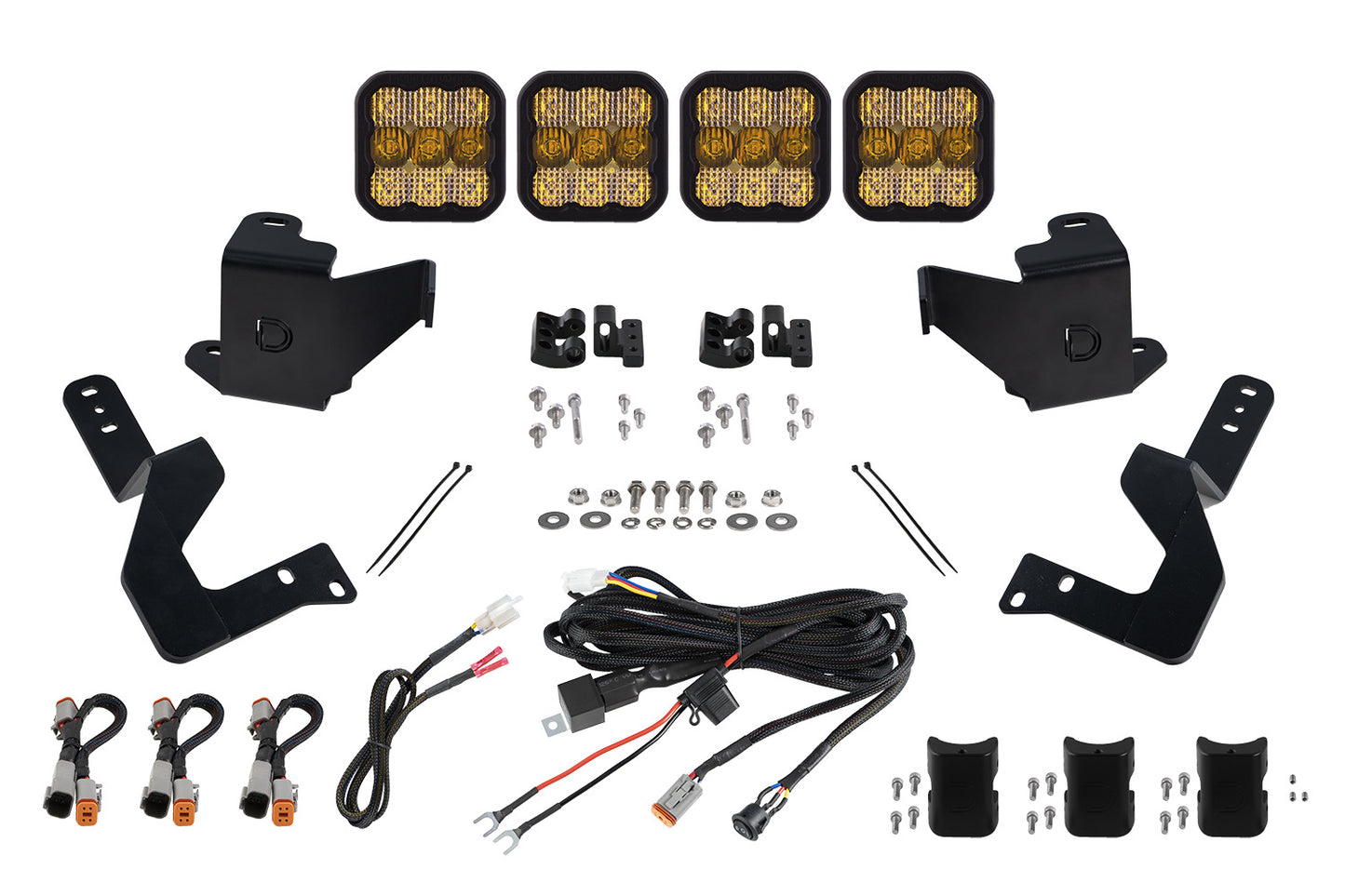 Kit de barra de luces CrossLink de rejilla SS5 para Toyota Tundra Sport 2022 con diodos dinámicos combinados en amarillo