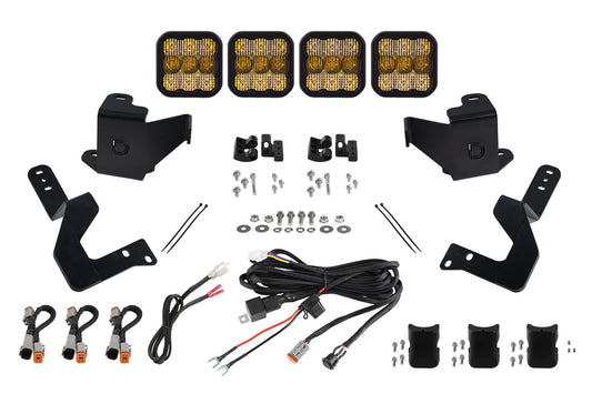 Kit de barra de luces CrossLink de rejilla SS5 para Toyota Tundra Pro 2022 con diodos dinámicos combinados amarillos