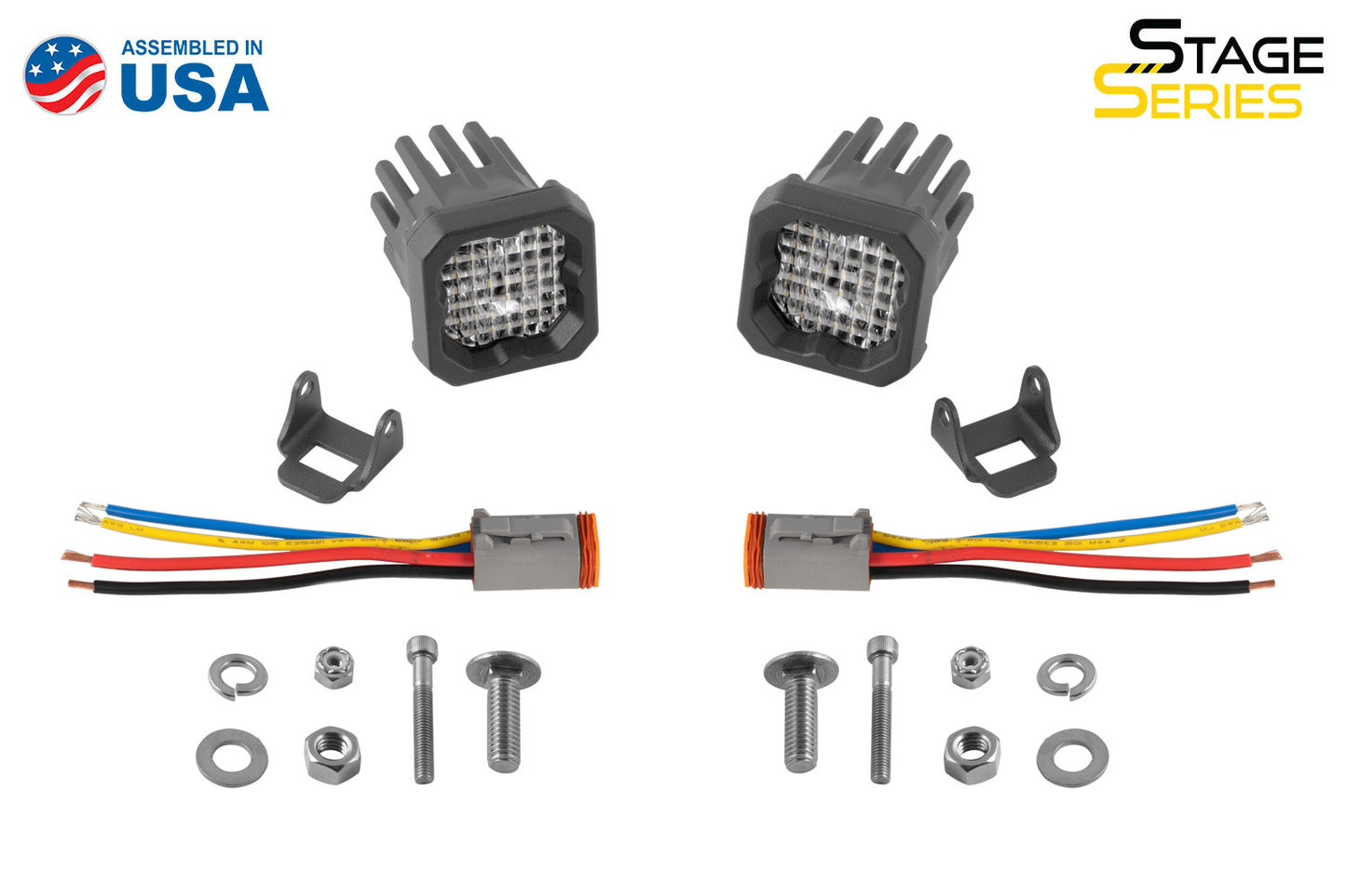 Stage Series C1R White Flood Standard LED Pod (pair) Diode Dynamics