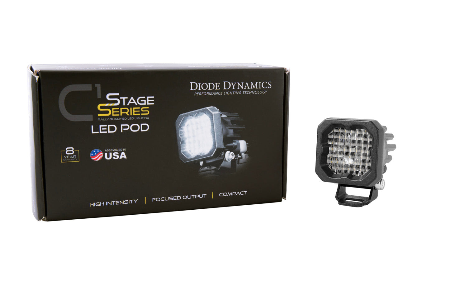 Stage Series C1R Weiß Flood Standard LED Pod (eins) Diode Dynamics