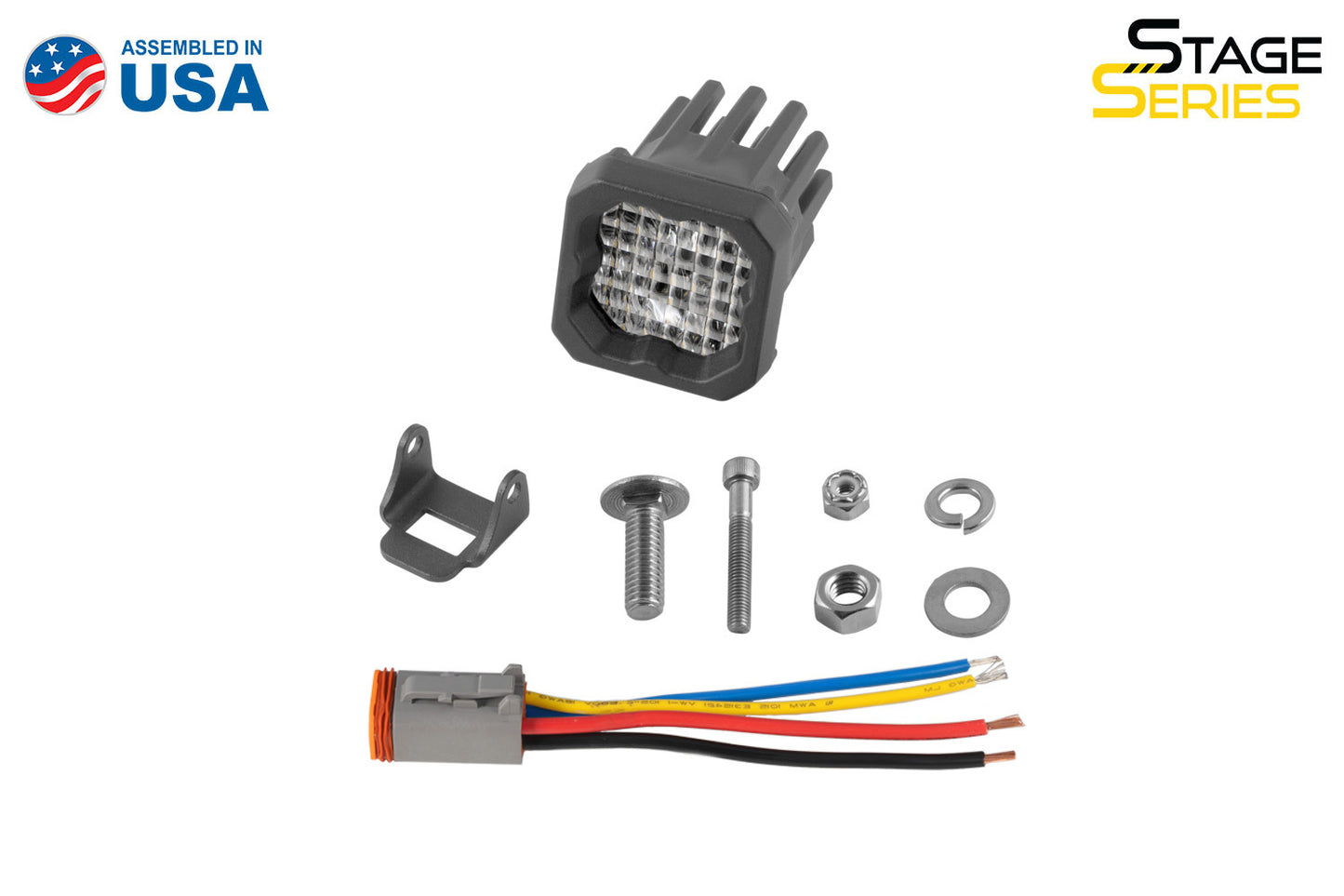 Stage Series C1R Weiß Flood Standard LED Pod (eins) Diode Dynamics