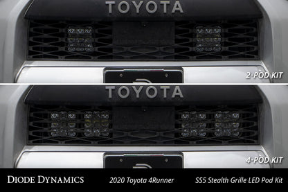 SS5 Stealth Grille LED 2-Pod Kit for 2014-2023 Toyota 4Runner, Pro Yellow Combo Diode Dynamics