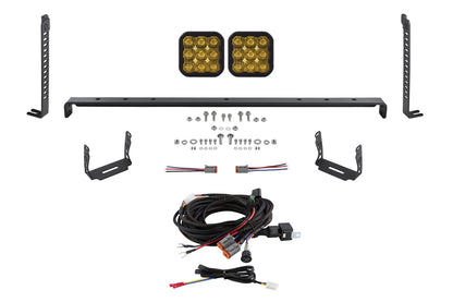 SS5 Stealth-Kühlergrill-LED-2-Pod-Kit für 2014-2023 Toyota 4Runner, Sport Yellow Driving Diode Dynamics