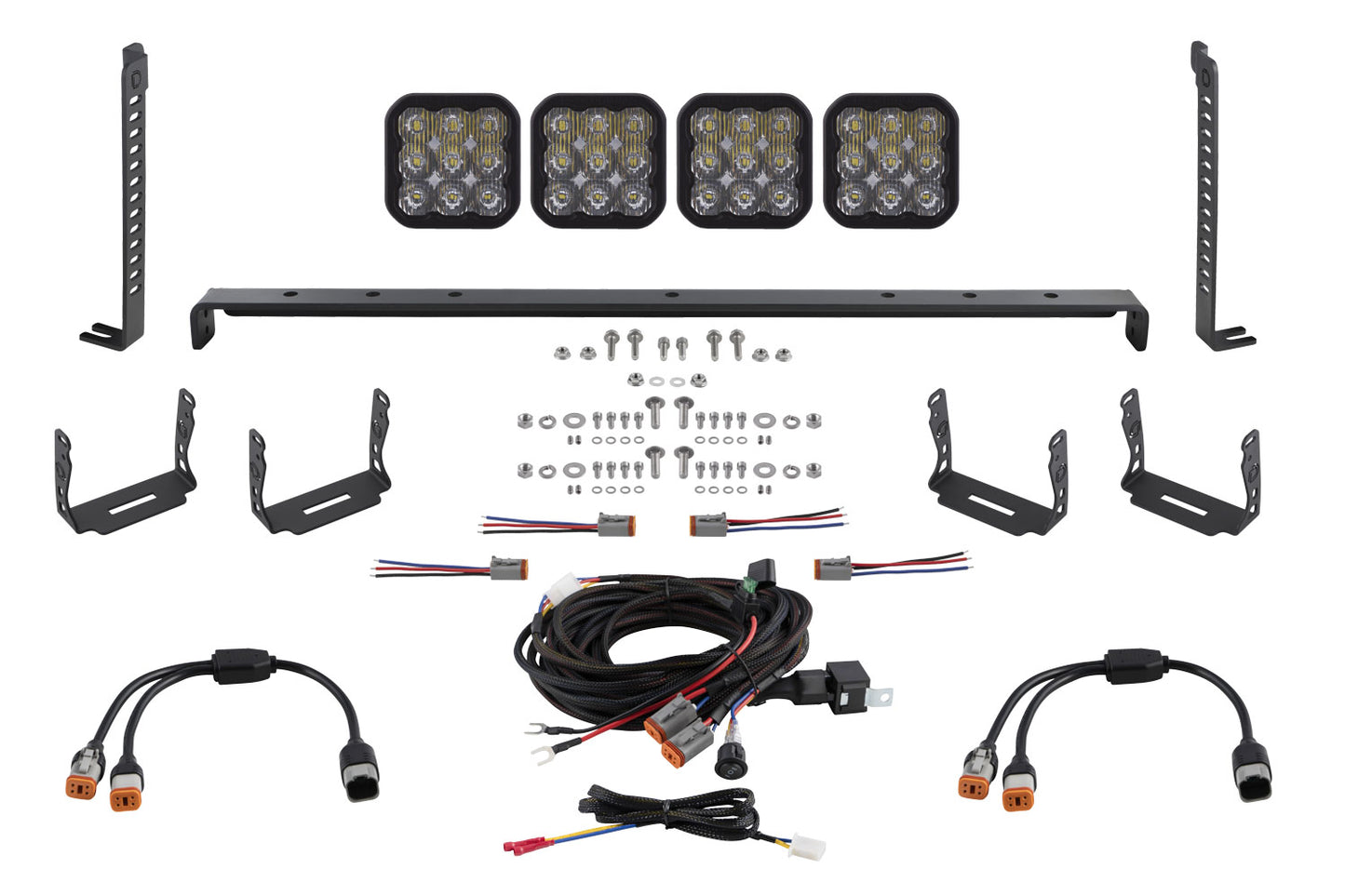 Kit de 4 luces LED de rejilla Stealth SS5 para Toyota 4Runner 2014-2023, dinámica de diodos de conducción en blanco deportivo