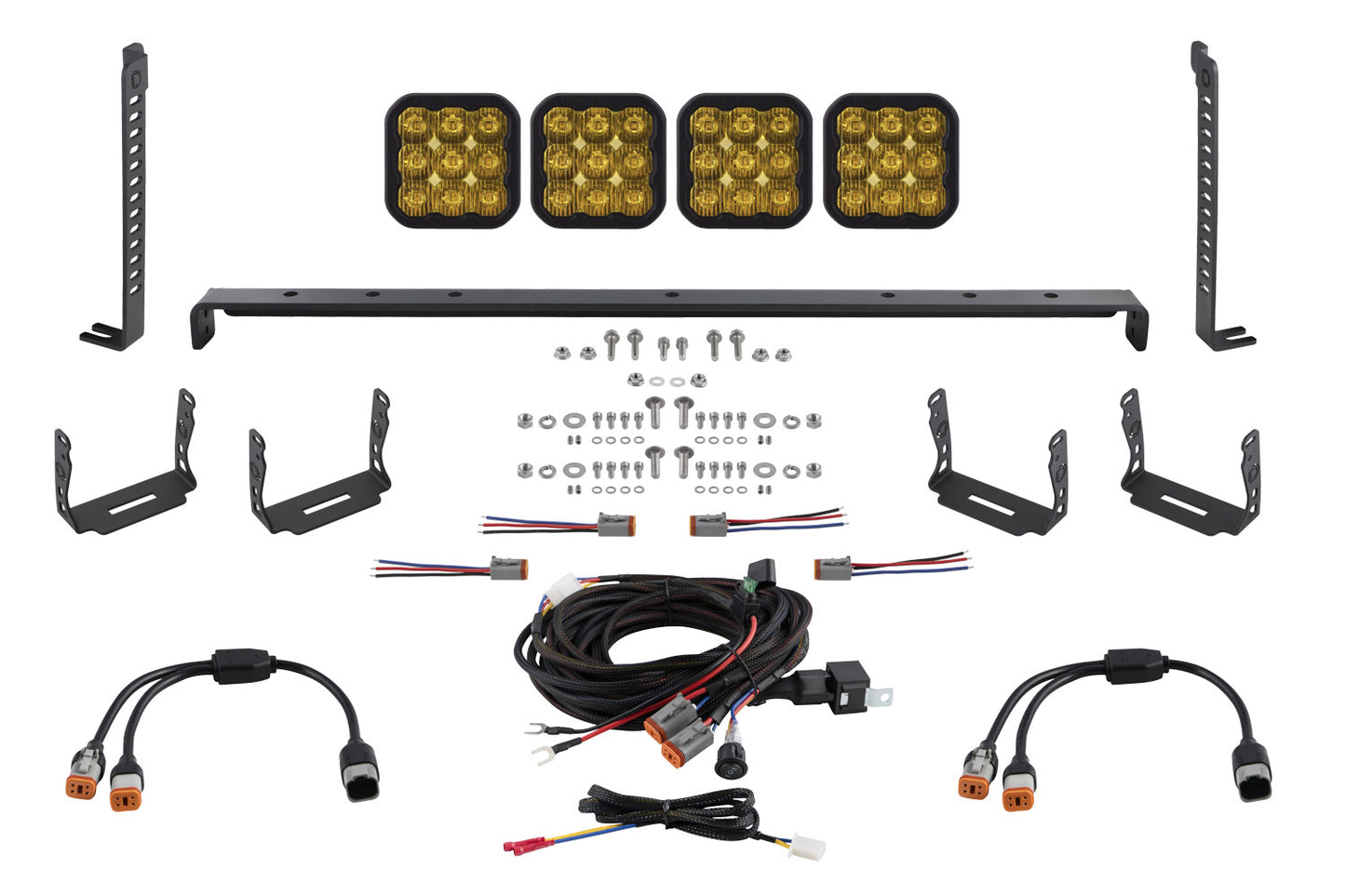 SS5 Stealth-Kühlergrill-LED-4-Pod-Kit für 2014-2023 Toyota 4Runner, Sport Yellow Driving Diode Dynamics