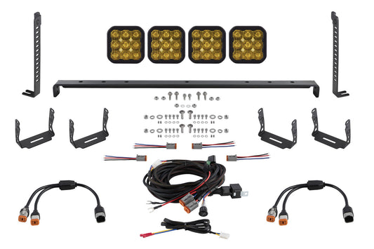 SS5 Stealth-Kühlergrill-LED-4-Pod-Kit für 2014-2023 Toyota 4Runner, Sport Yellow Driving Diode Dynamics