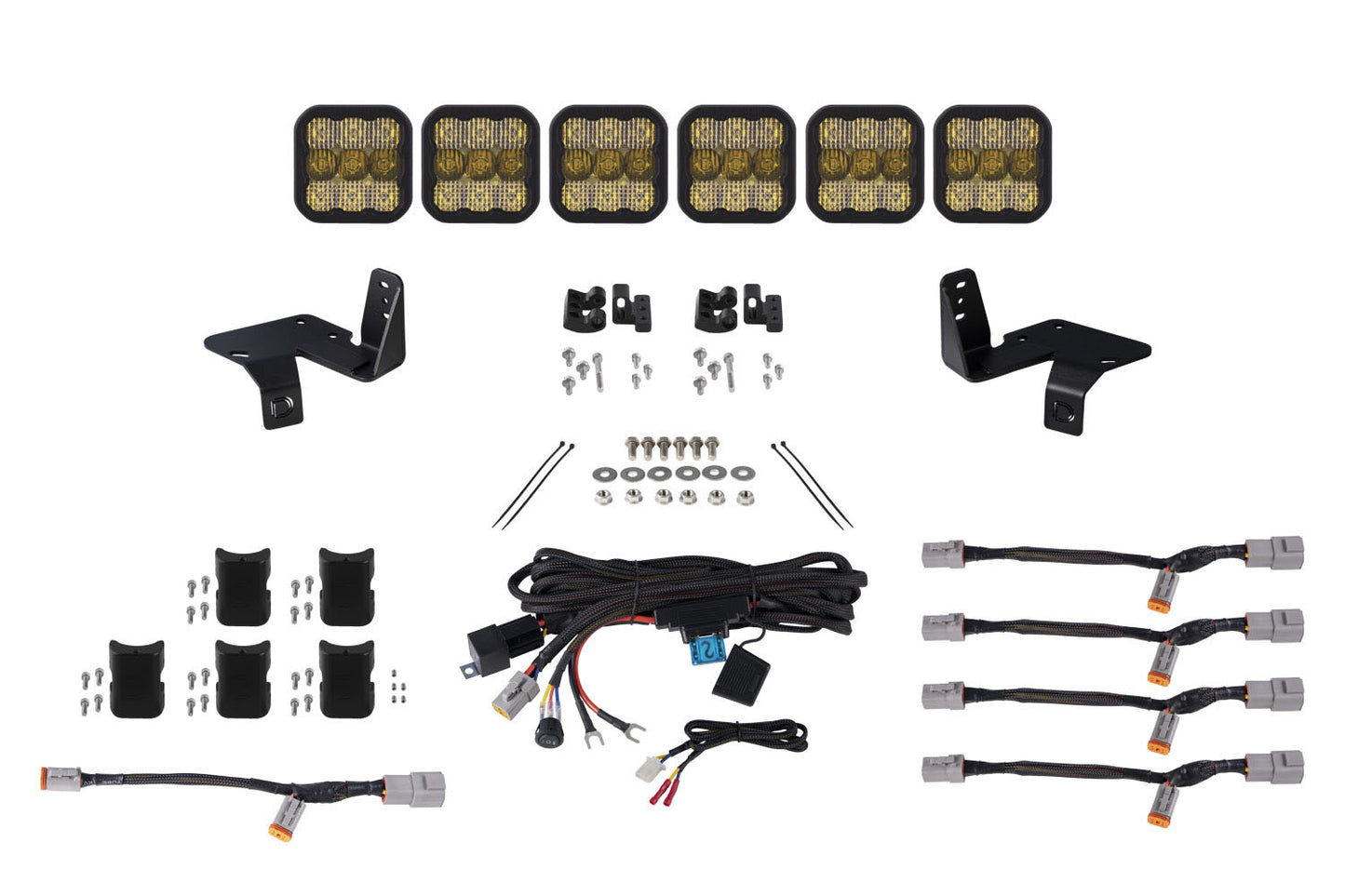 Super Duty SS5 6-Pod CrossLink Grille Lightbar Kit, Pro Yellow Combo